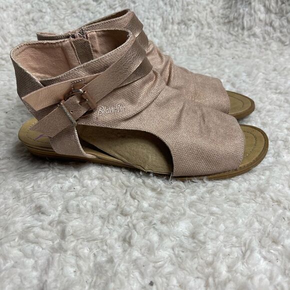 Blowfish Shoes - Blowfish Balla Rose gold sandals with side zipper and straps accents size 11